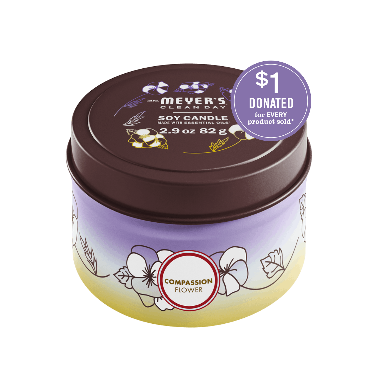 Compassion Flower Tin Candle