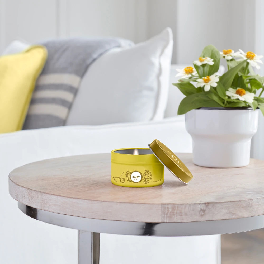 Daisy Tin Candle - View 6